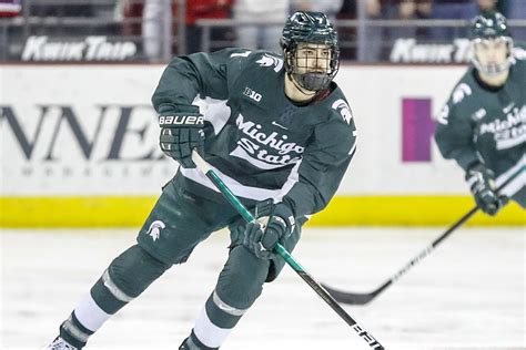 Michigan state hickey - MSU hockey dominates night one of series against Michigan, wins 5-1. Madilynn Warden. February 10, 2024. Sophomore forward Joey Larson (18) carrying the puck forward through multiple defenders ...